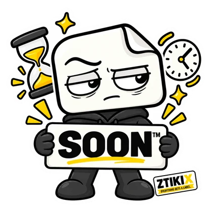 ZTIKIX hält SOON mit kleinem TM-Zeichen neben Sanduhr und Uhr.